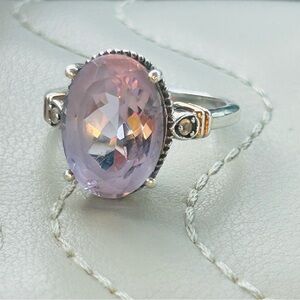 Genuine amethyst sterling silver ring size 8